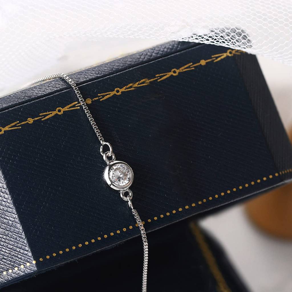 Cubic Zirconia Studded Silver Plated Bracelet Fashion Wear Stylish Hand Jewellery Gift For Girls & Women (Px8B58) : PX8B58
