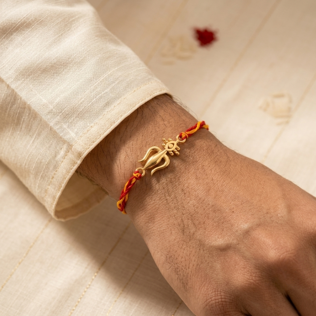 Shankar 925 Sterling Silver Rakhi For Brother : RB-0005