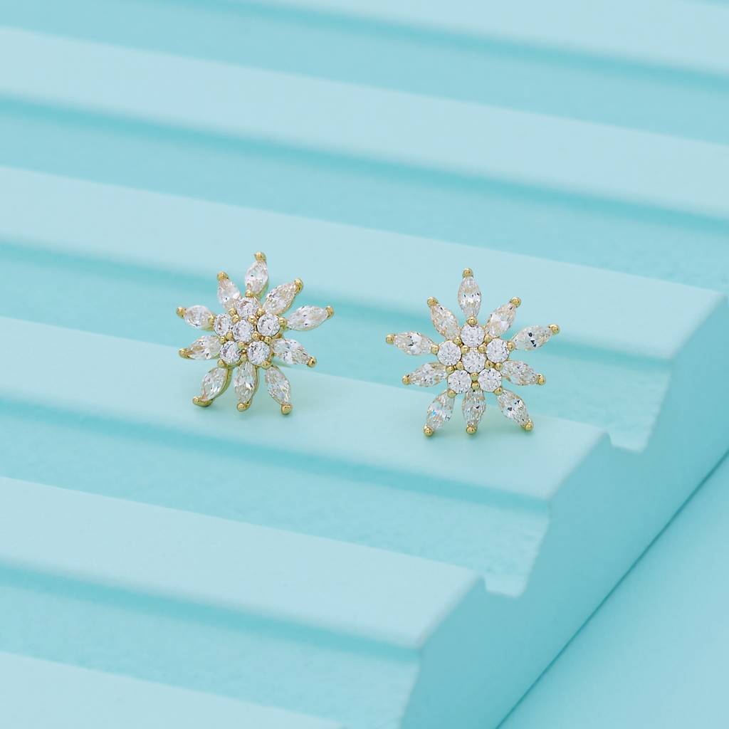 White Gold - Plated Casual Wear Trendy Zircon Earring - 460355 : 460355