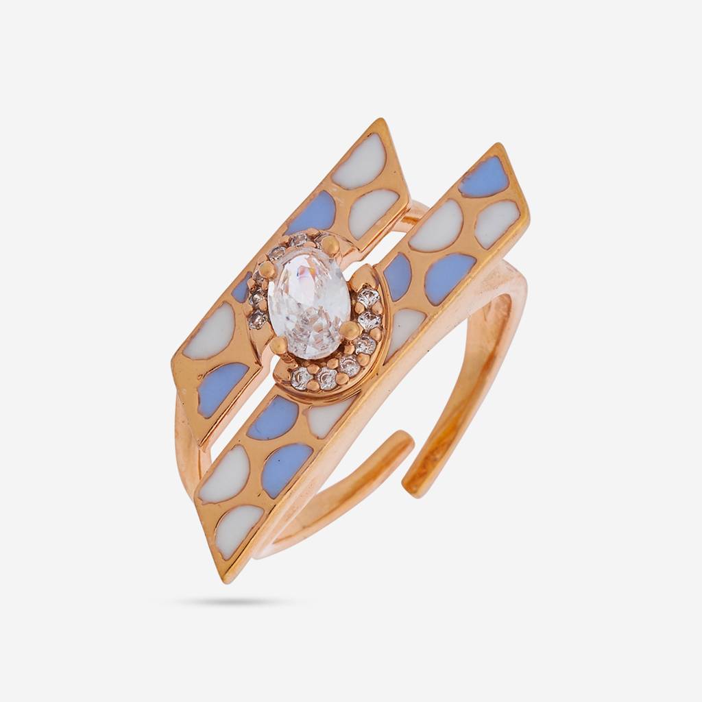 Plated Party Wear Zircon Finger Ring - 448618 : 448618