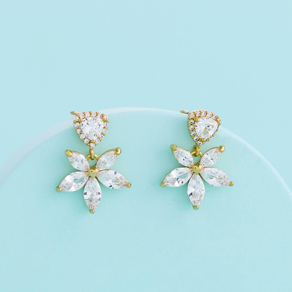 White Gold - Plated Casual Wear Trendy Zircon Earring - 460395 : 460395