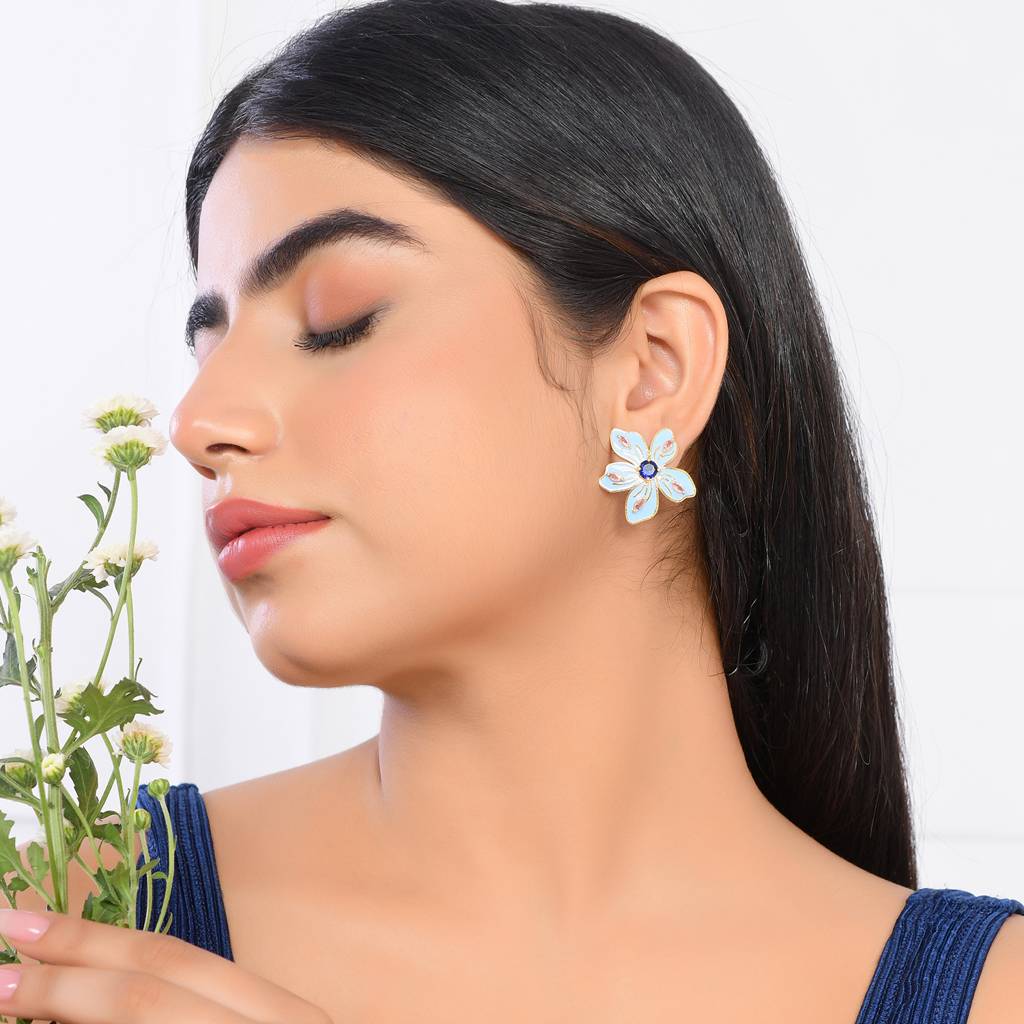 Flower Fantasy Azure Spring Blossom Studs : 8905124528855