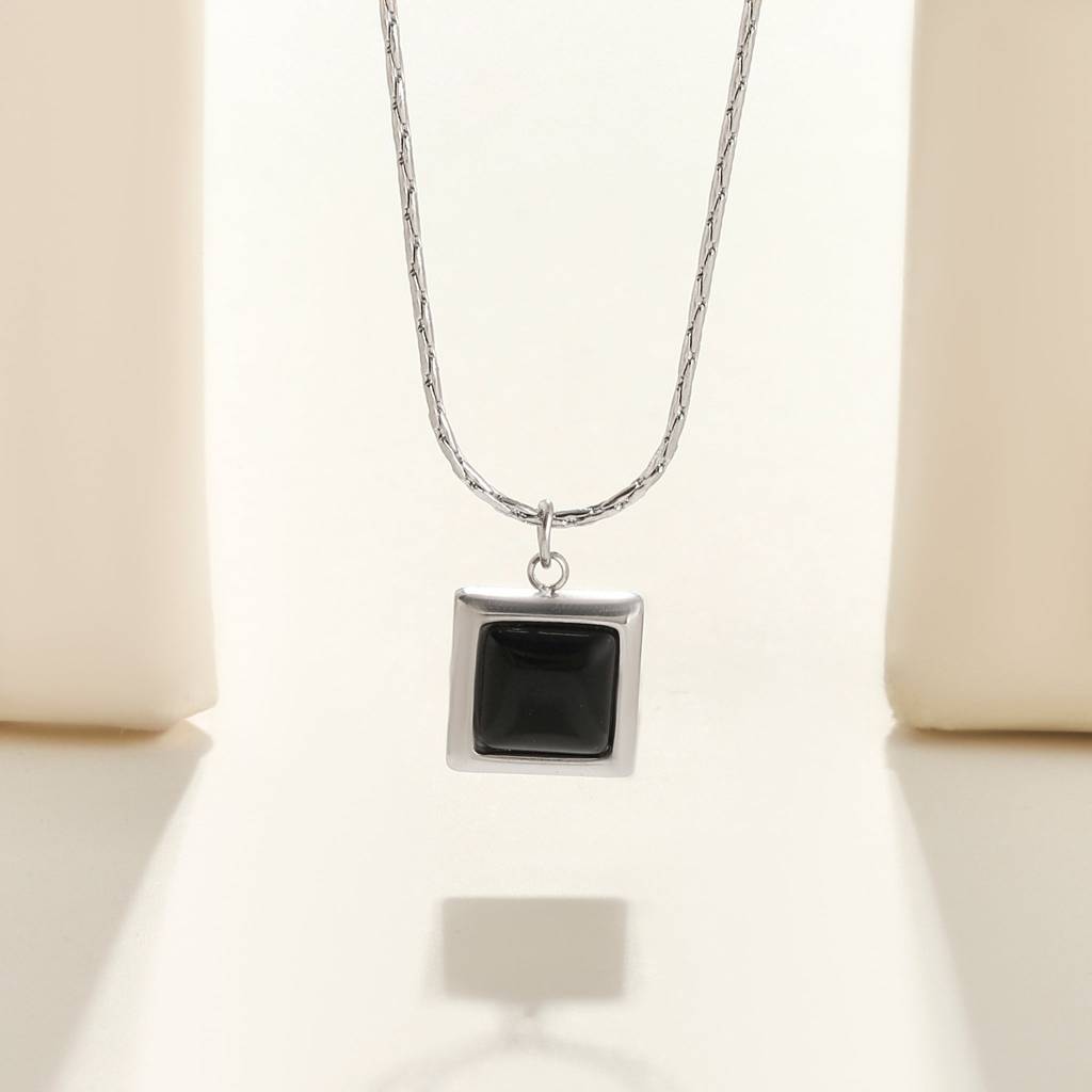 Lapis Diamond Necklace-Silver : NS13027B