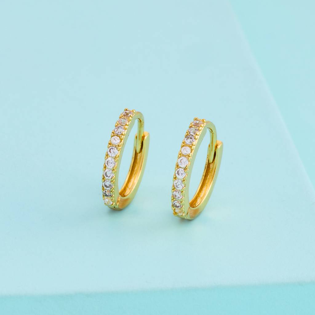 White Gold - Plated Casual Wear Trendy Zircon Earring - 460146 : 460146
