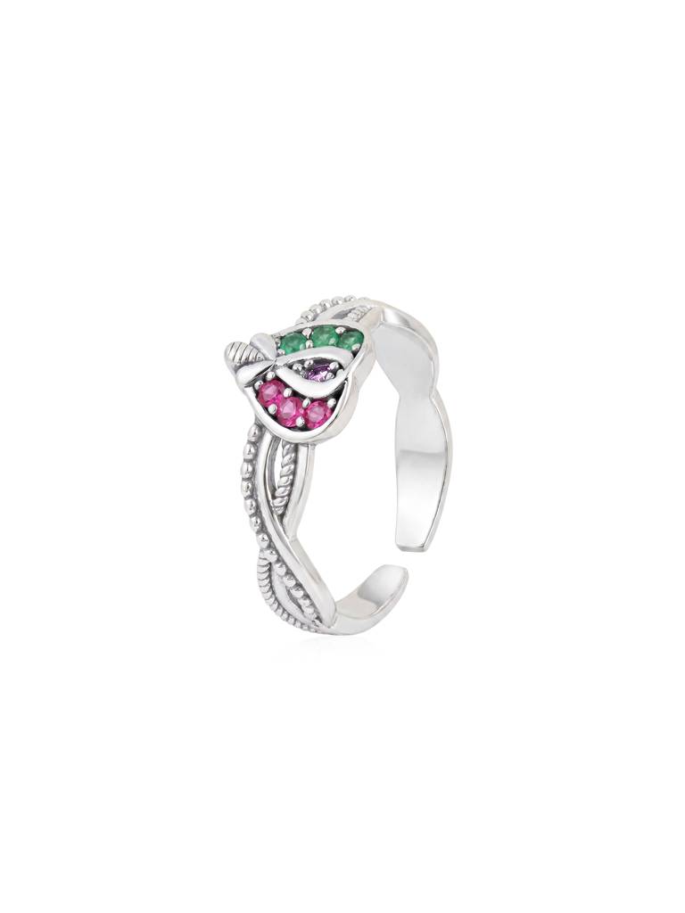 Ruby Leaf Textured Ring : CZTR2199