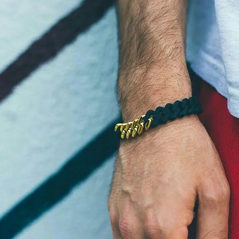 Fusion Cuban Link Bracelet : MB1S1007-G-BK