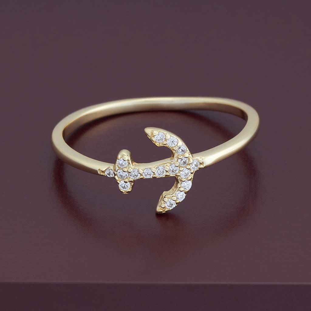 White - Plated Office Wear Silver Finger Ring - 432819 : 432816