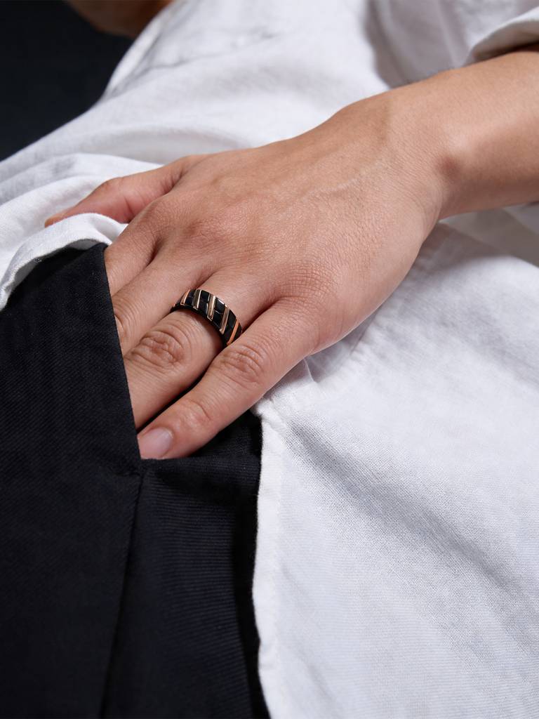 Touch925 Pure 925 Silver Men'S Stealth Gear Ring : CMGR366