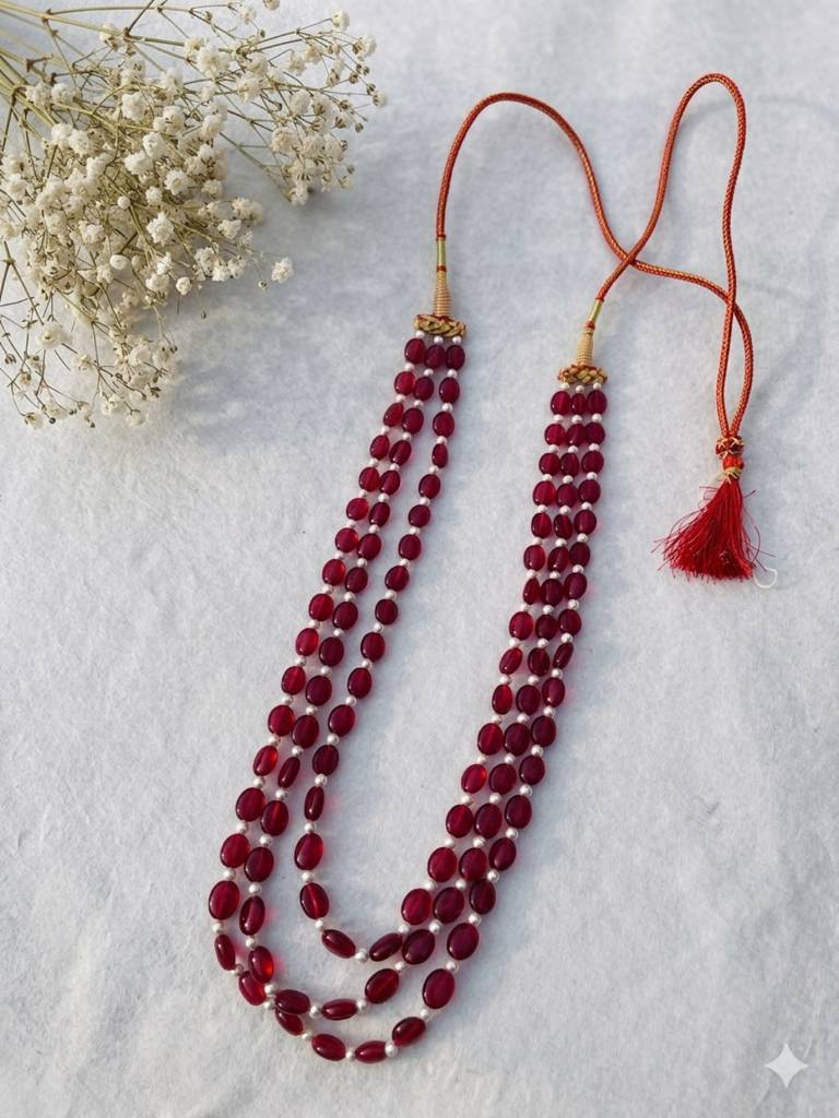 Quartz Semi Precious Gemstone And Pearl Necklace : KJ-EEE-007