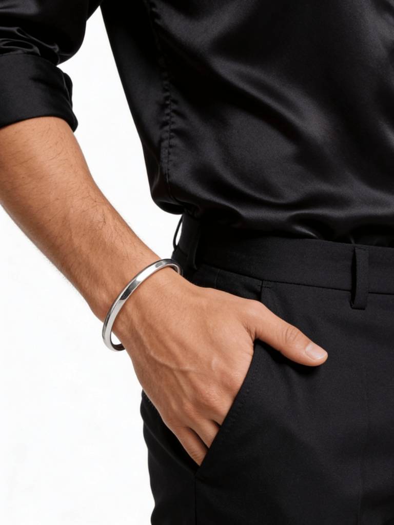 18K Gold Plated Stainless Steel Waterproof & Anti-Tarnish Sculpt Line Cuff : B69SJSS0S