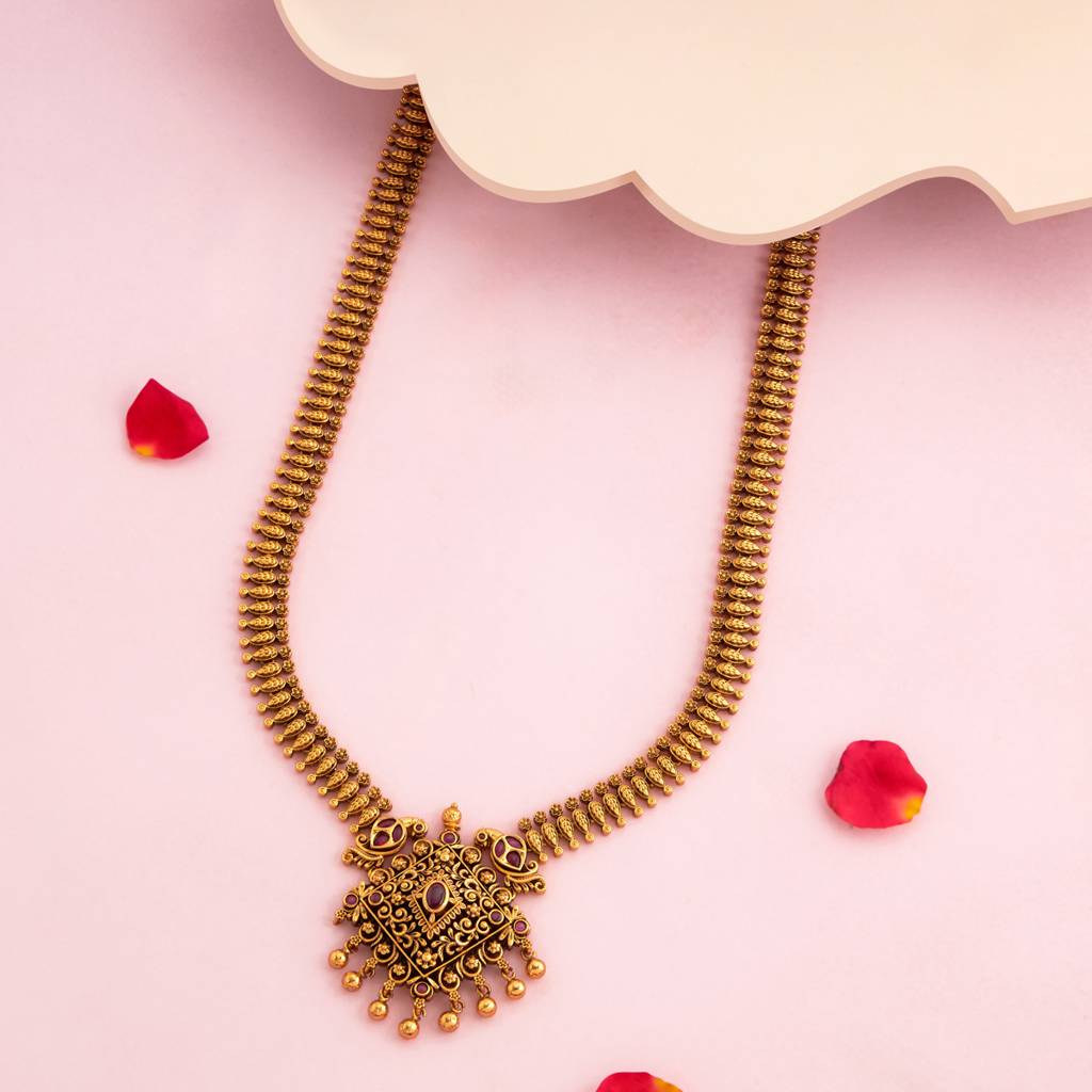Ruby Gold - Plated Bridesmaid Antique Necklace - 452362 : 452362