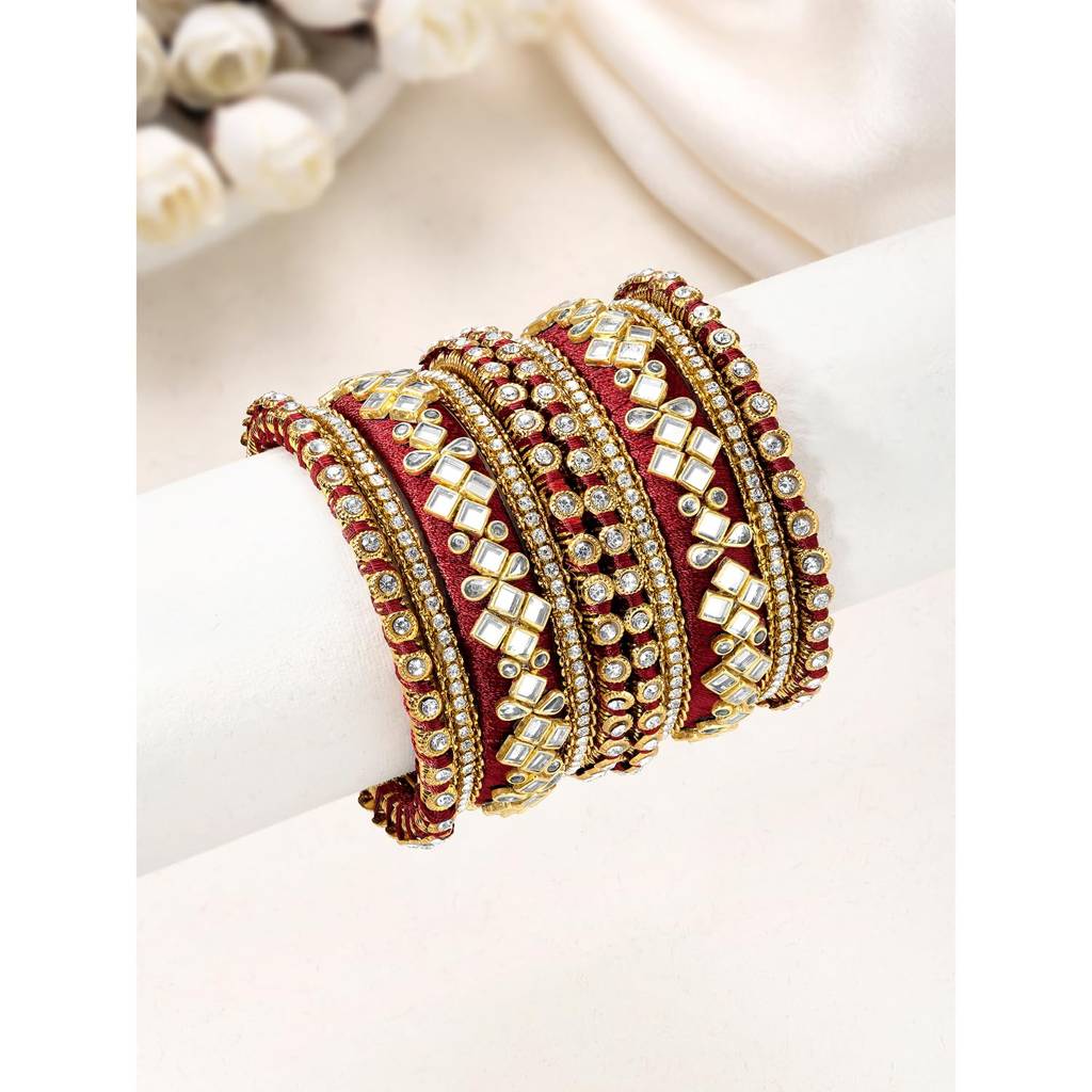 Studded Traditional Chuda Bangle Set For Women : PF51B105MW