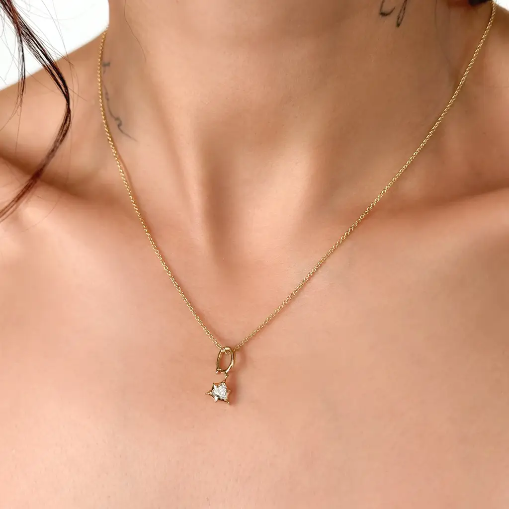 Marcelli Trillion Solitaire Pendant : LGDPE40CC-0.25_14K_YG