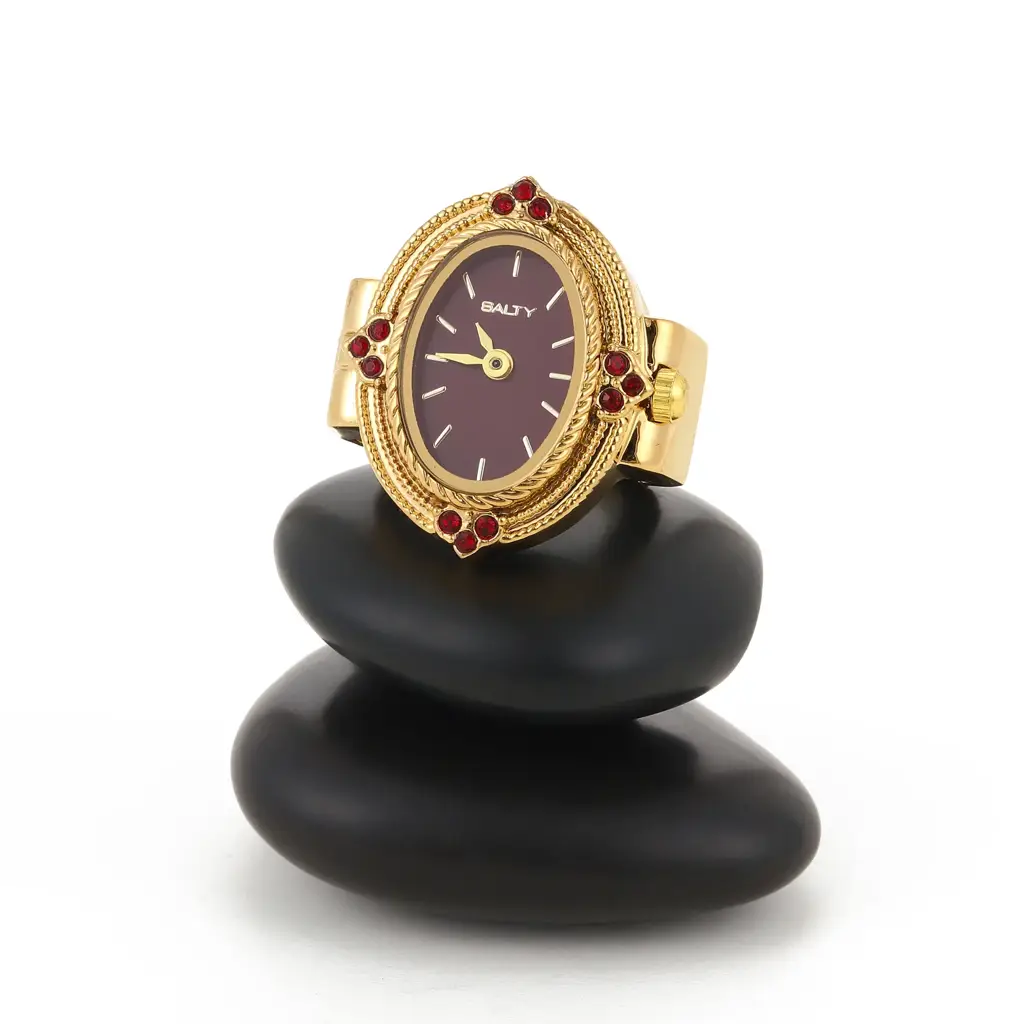 Royale Rope Style Watch Ring - For Women : WTR-S-0043-G-RD