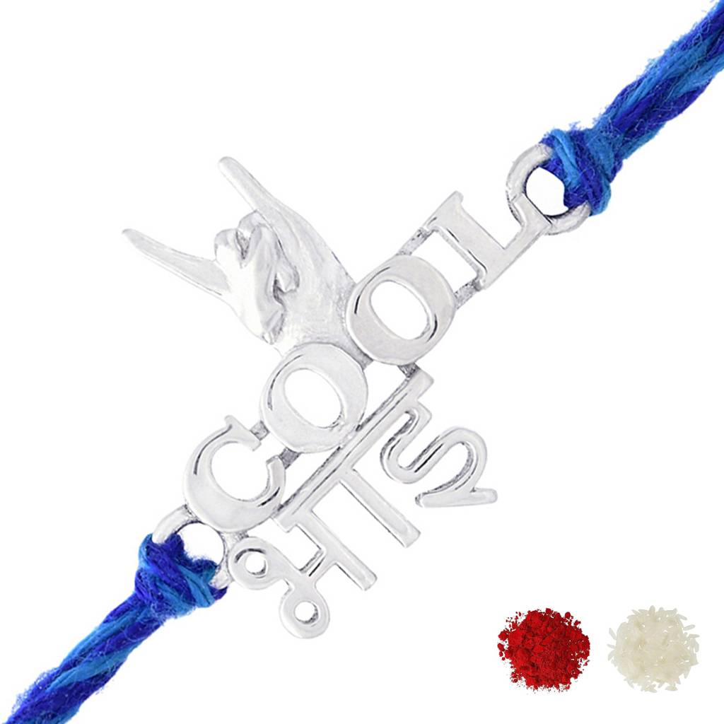 925 Sterling Silver Precious Cool Bhai Thread Rakhi With Cz Accent : 8905124508970
