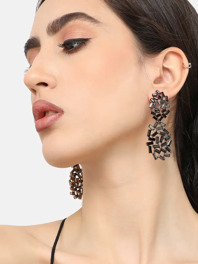 Shanika-Gold Plated Designer Stone Party Drop Earring For Women : SOHEAR4815