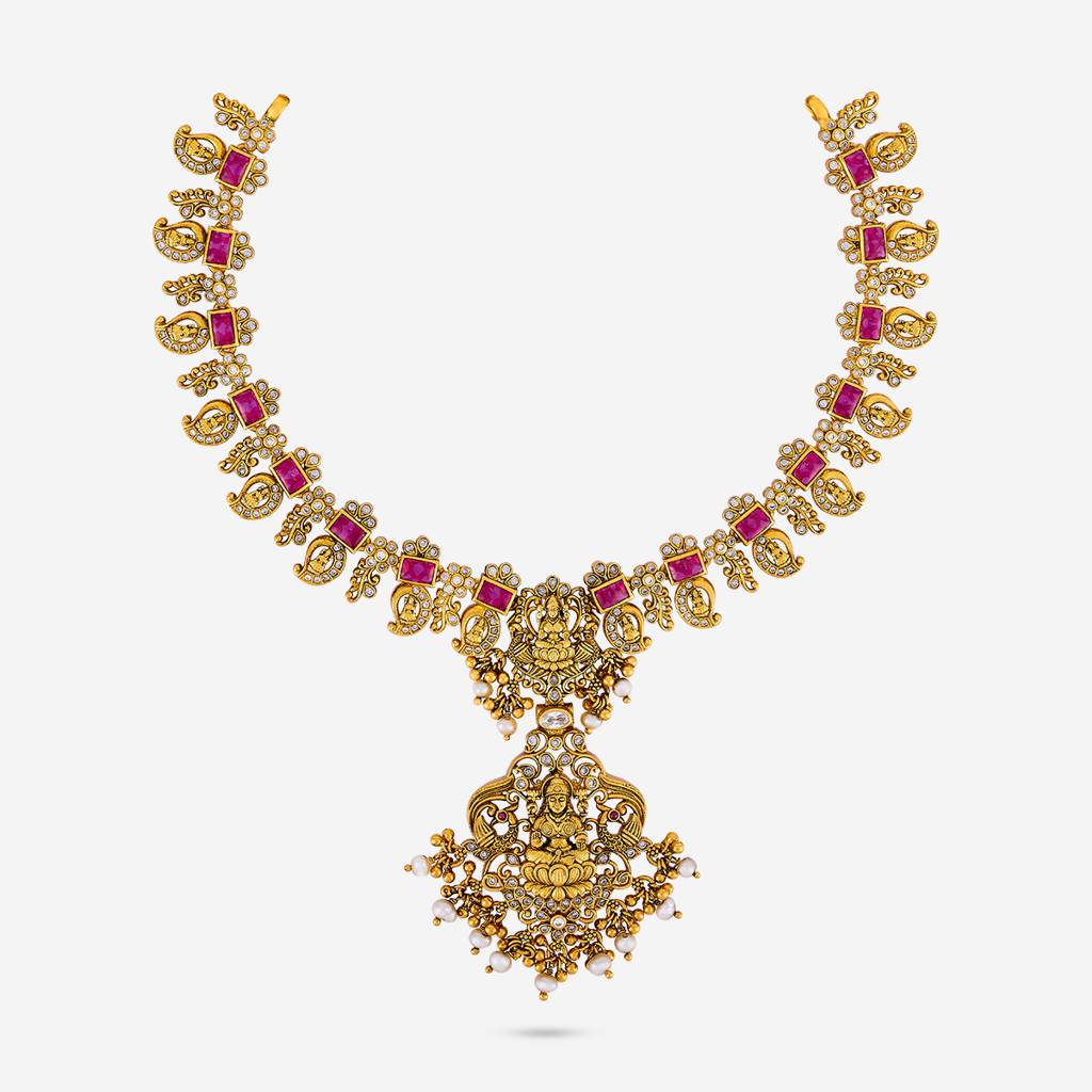 Gold - Plated Bridesmaid Temple Necklace - 434407 : 454363