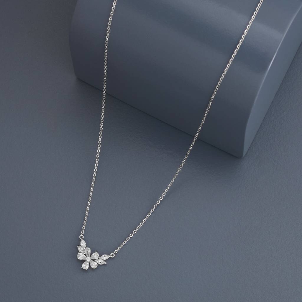 Office Wear Silver Necklace - 465795 : 465796