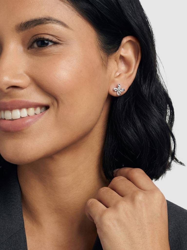Petite Spark 925 Sterling Silver Earrings For Women : ERIS0031