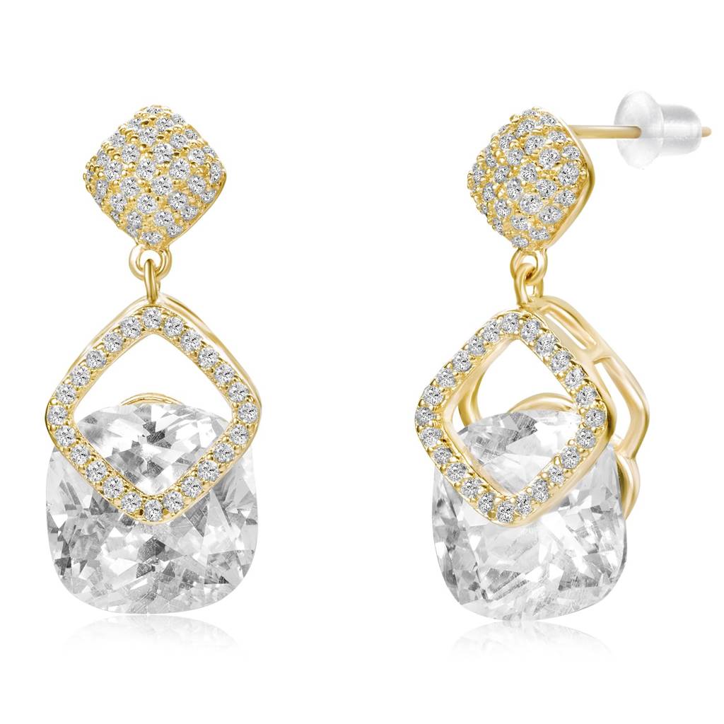 Cubic Zirconia & Crystals Studded Fancy Drop Earring Gift For Women & Girls : PF68E345G