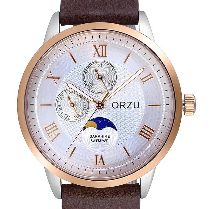 Multifunction Moon Phase Silver Dial Men'S Watch - Mm40031 | Stainless Steel Case & Solid Band | Sapphire Glass | Da : MM40031
