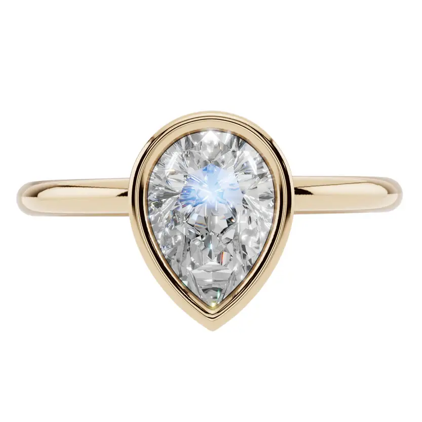 The Pear Bezel Solitaire Ring : LR12-G-10