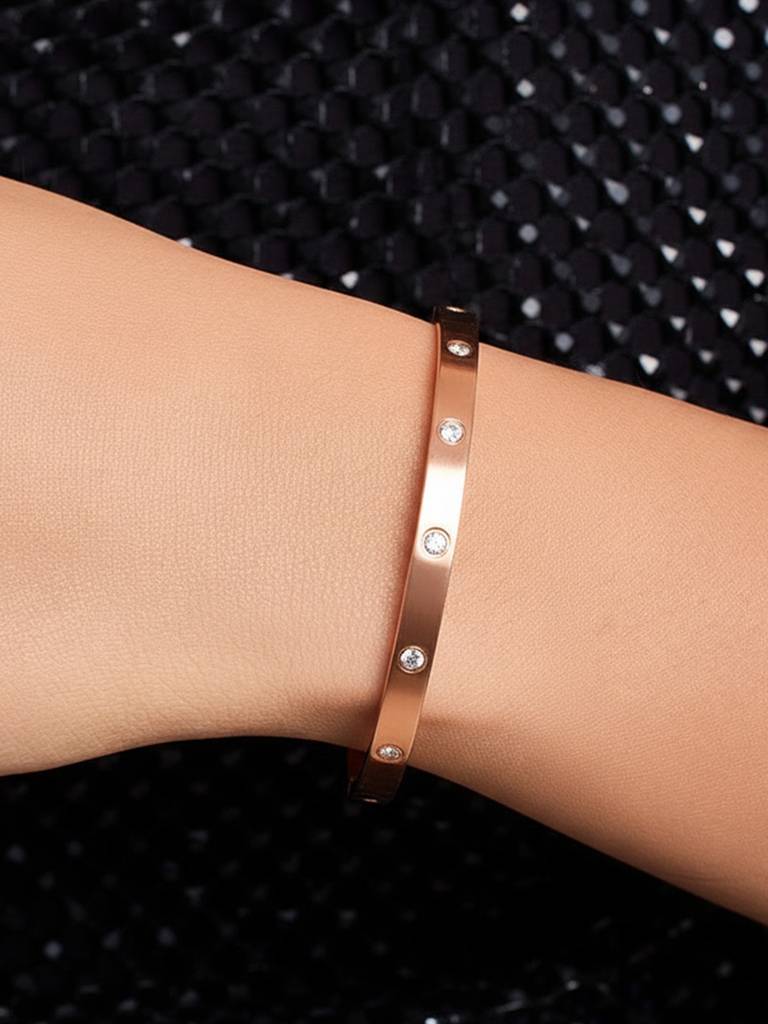 Crystal Orbit Bangle Stainless Steel Waterproof & Anti-Tarnish : B52SJSS0R