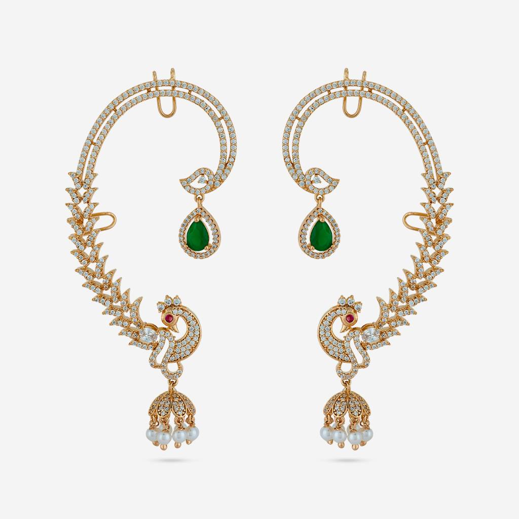 Ruby-Green Gold Rose - Plated Bridesmaid Zircon Earring - 470687 : 470687