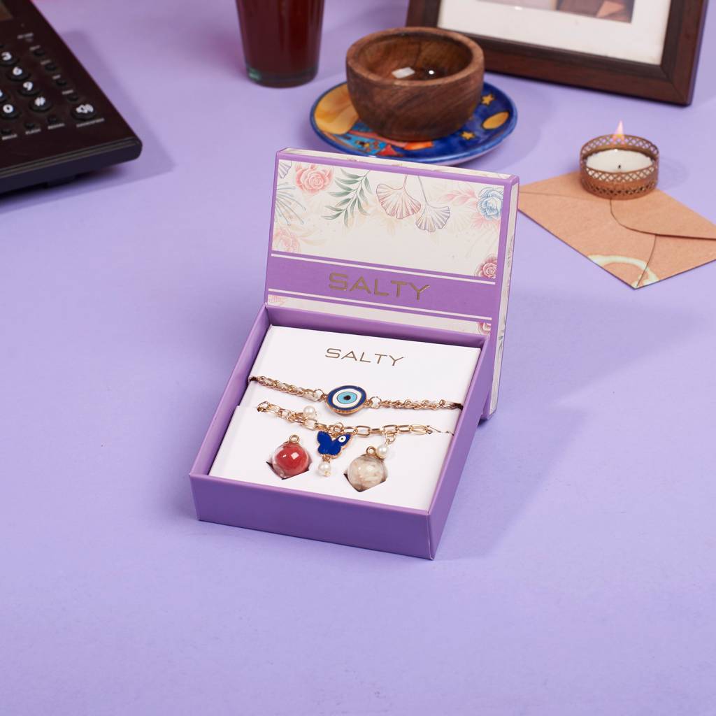 Eternz Certified Jewellery - Salty Bhaiya Bhabhi Bracelet Set of 2 Evil Eye
