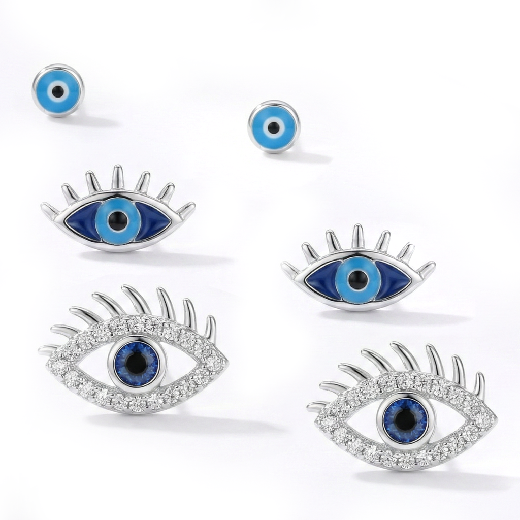 Serene Evil Eye Earring Stack : E654