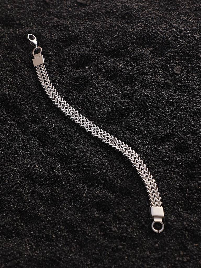 Men'S The Sleek-Mesh Chain Bracelet - Metallic Silver : FABR1326