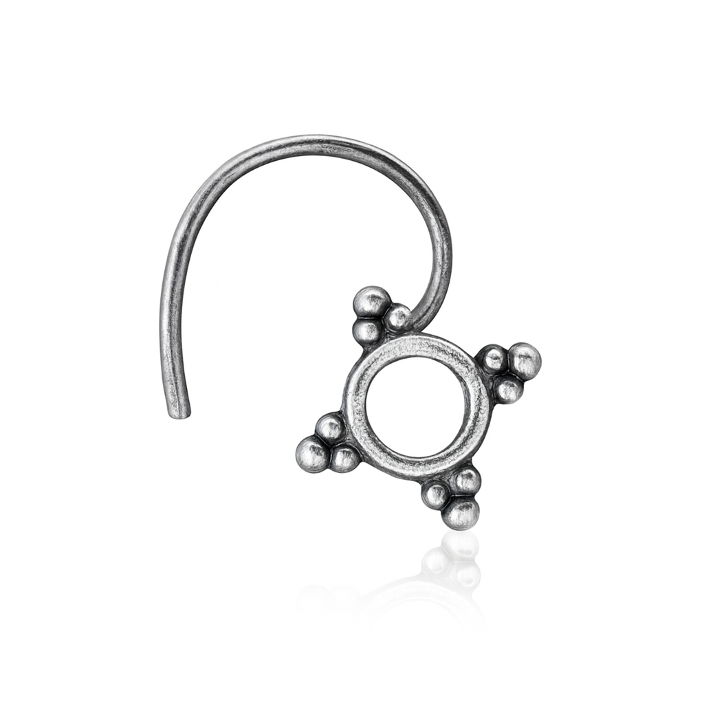 Nabha Nose Pin (Pierced) : silver_nosepin_nabha_pierced