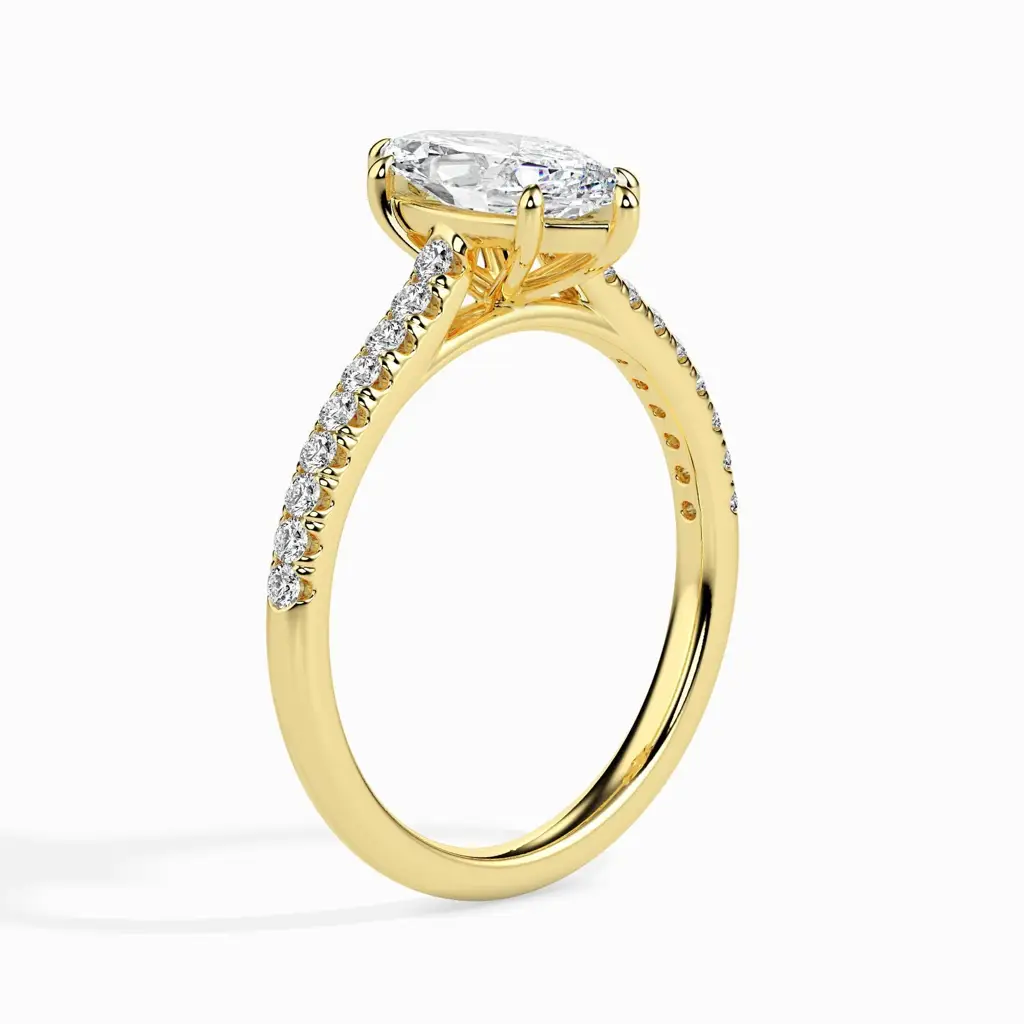 1.5 Carat Marquise Solitaire Ring In Diamond Band : 09kWhiteZNR122F10