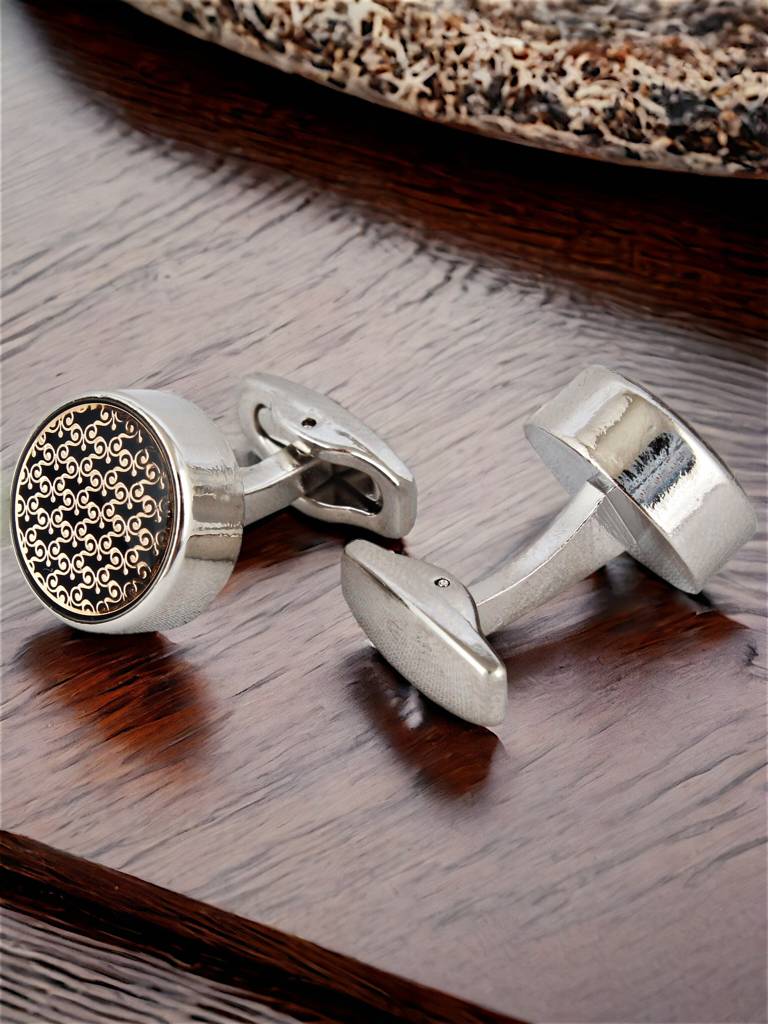 Men - Jewellery Sleeve Button Cuff Shirt Button, Blazer Cufflinks Pair Set For Men : 290-CHC4-1072-S