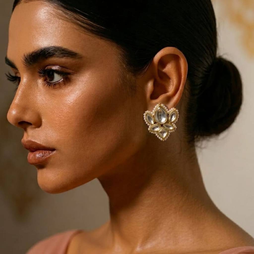 Lotus Bloom Kundan Studs : ACE327