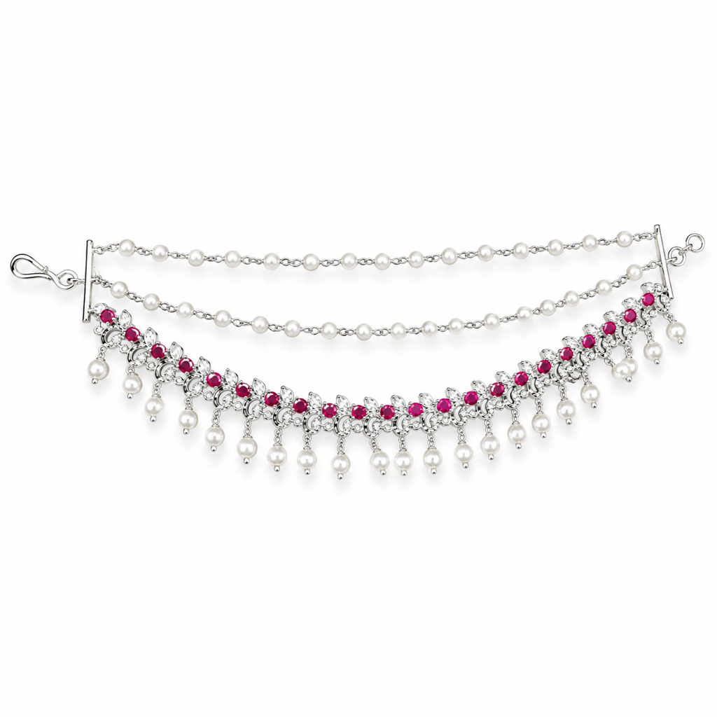 Veerika Ruby Diamond Earchains : YI24A1046H