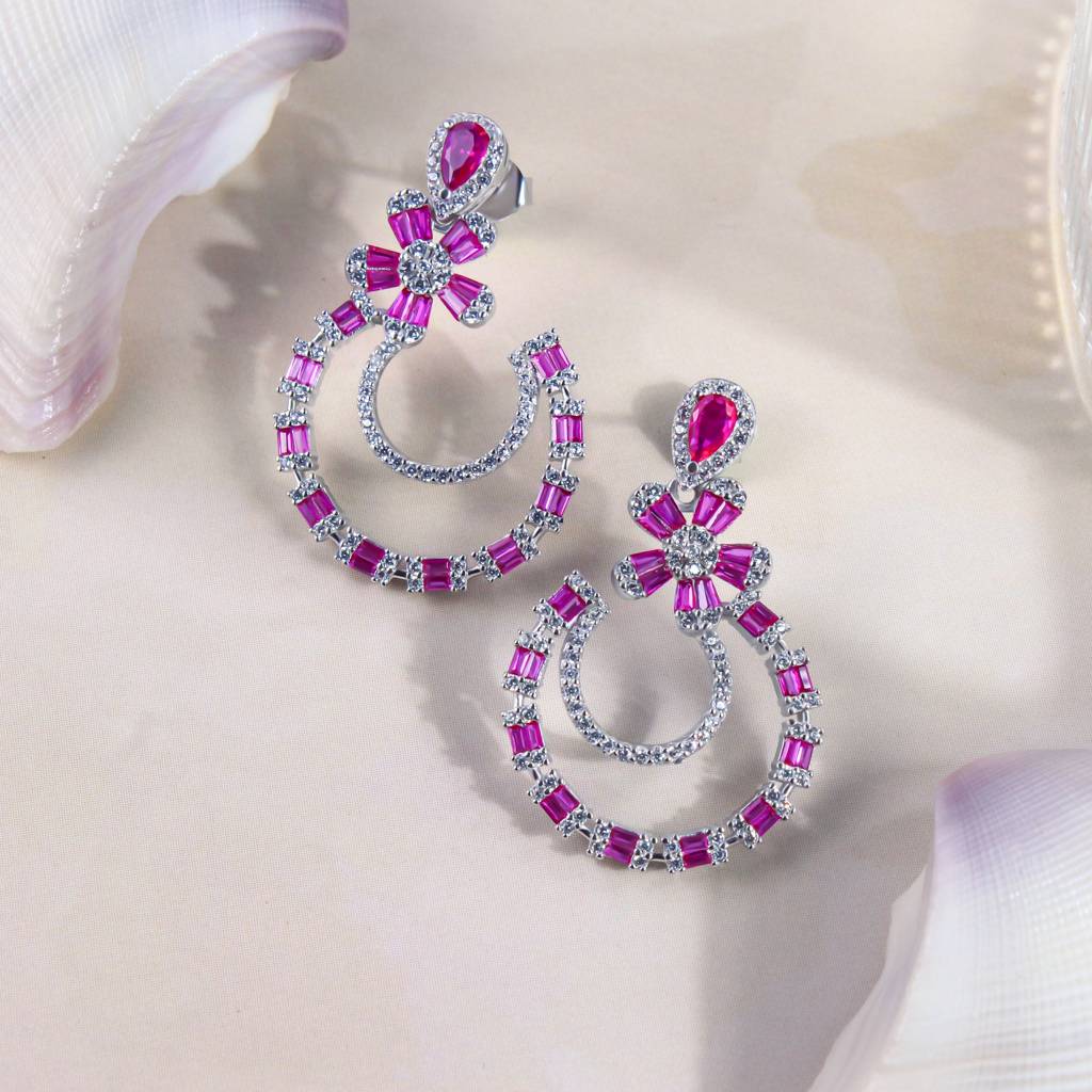 Gulabi Glam Hoops : TREBJX0020Silver