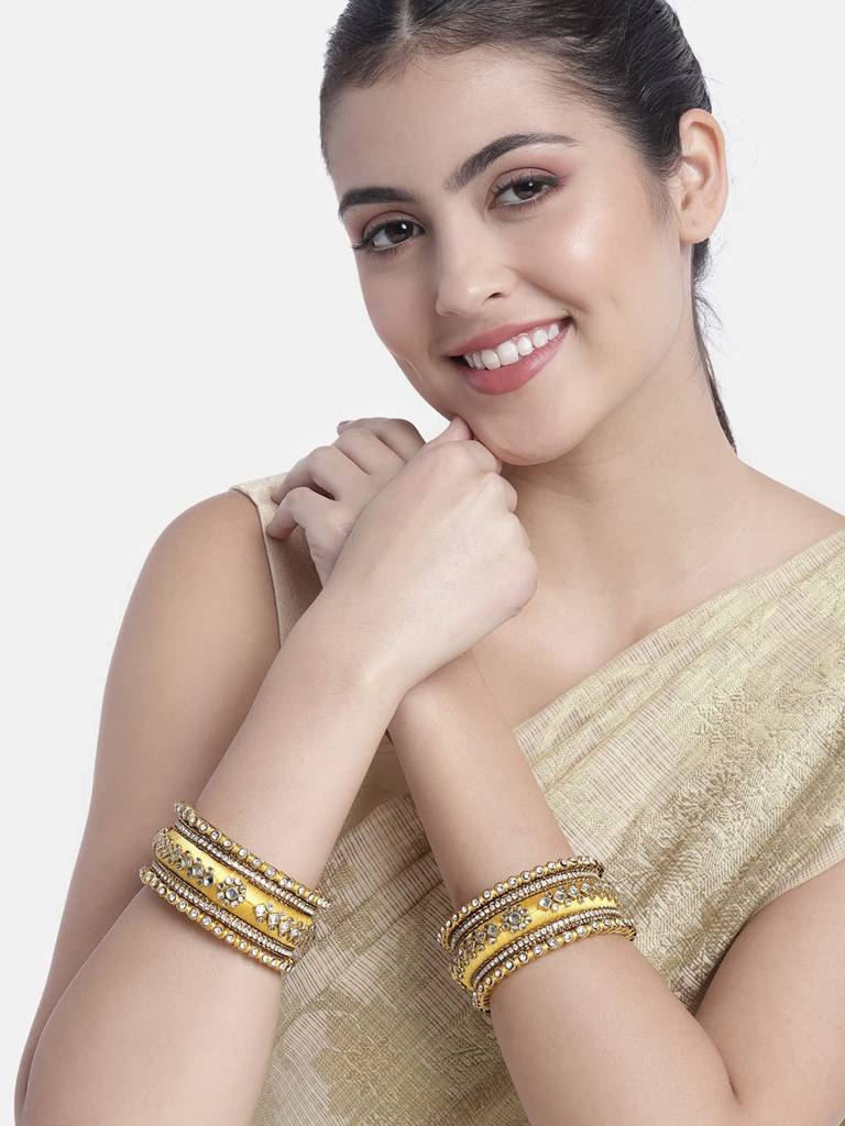Peora Velvet Matching Fancy Silk Thread Chuda Bangle Set Navratri Gift For Women : PF51B46YW-8