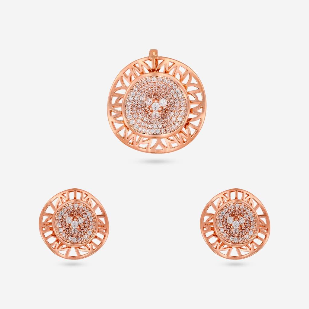 Party Wear Zircon Pendant Set - 462500 : 462501