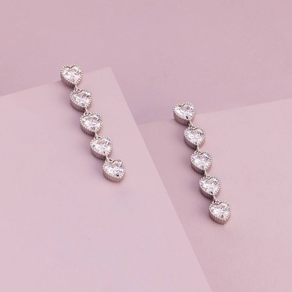 White - Plated Casual Wear Trendy Zircon Earring - 466899 : 466900