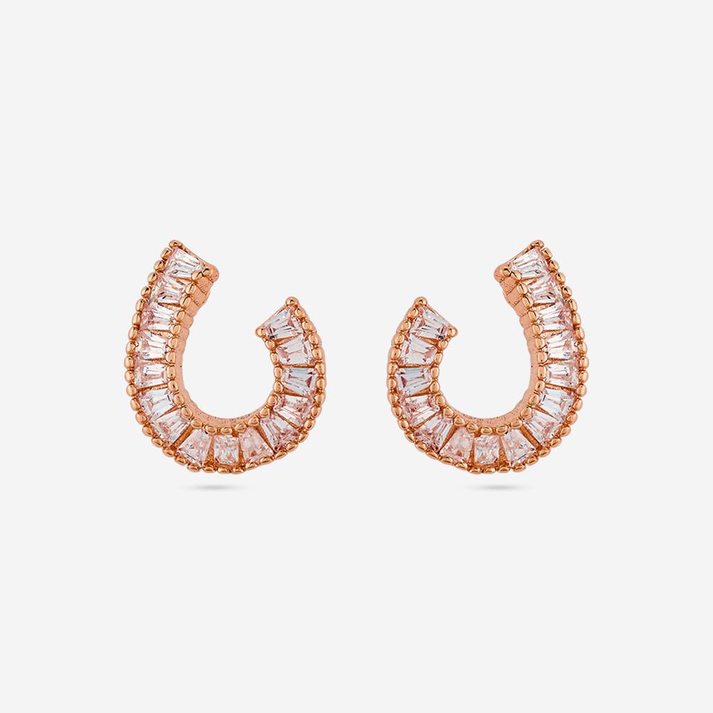 White - Plated Casual Wear Trendy Zircon Earring - 466988 : 466990