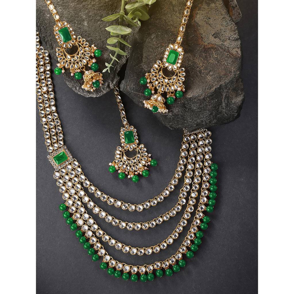 Peora Jodha Akbar Style Choker Necklace Bridal Jewellery Set Gift For Women : PF36BRLS02G