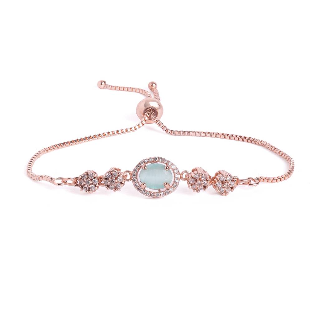 Cz Adjustable Bracelet | Classic Style | Evening Wear : AD-204-RGMG-BR