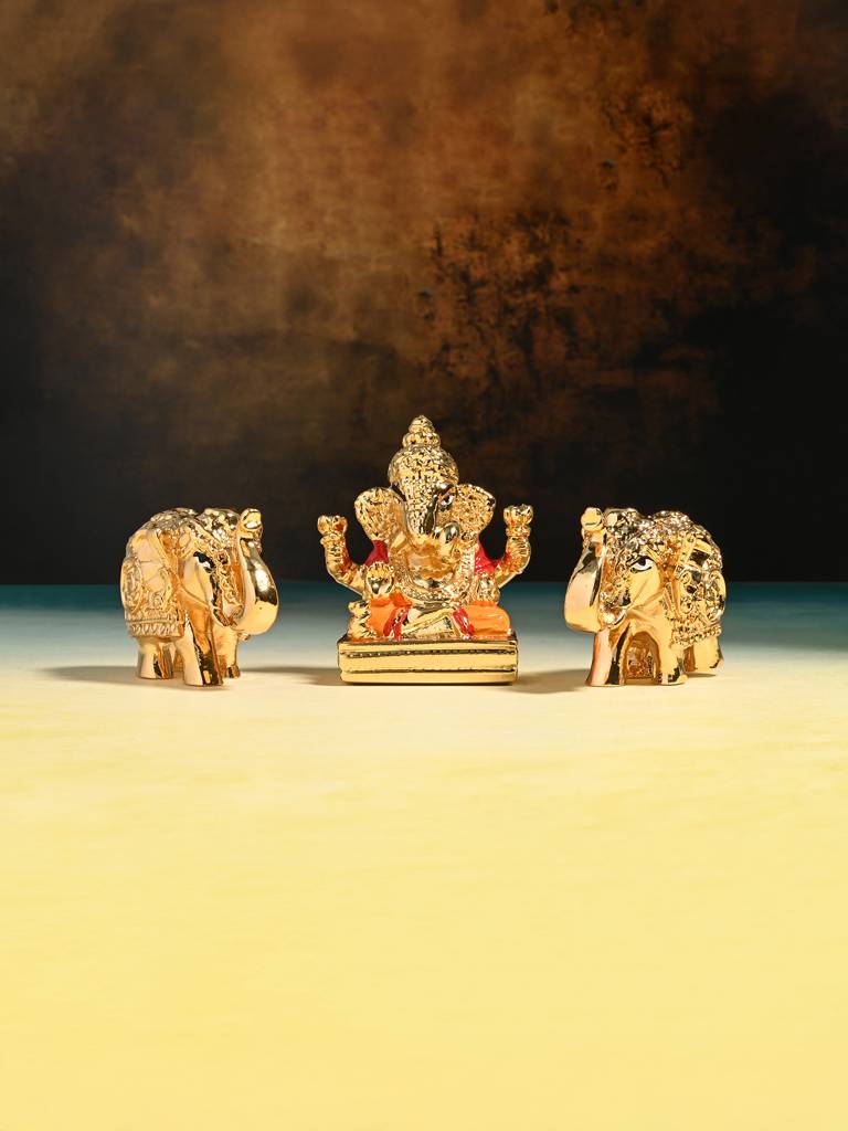 Eternz Certified Jewellery - Touch925 24K Gold Foil Ganesha & Elephant Set