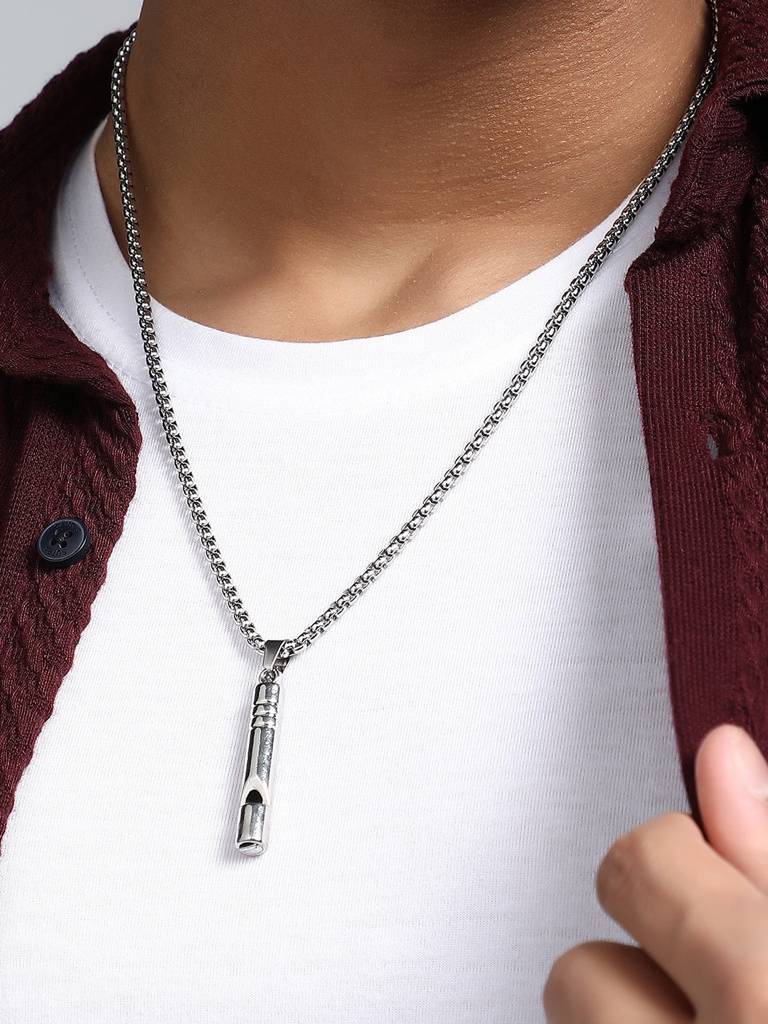 Men'S The Whistle Pendant Necklace - Metallic Silver : FAPD1154