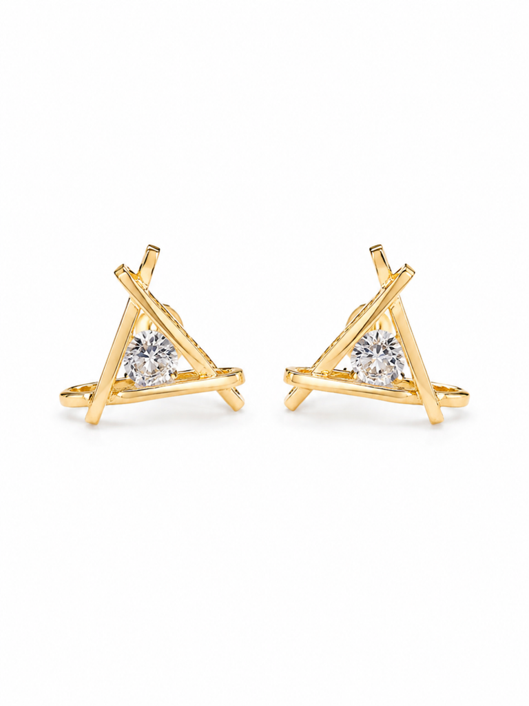 Triangle Solitaire Statment Studs : YI24A1035E