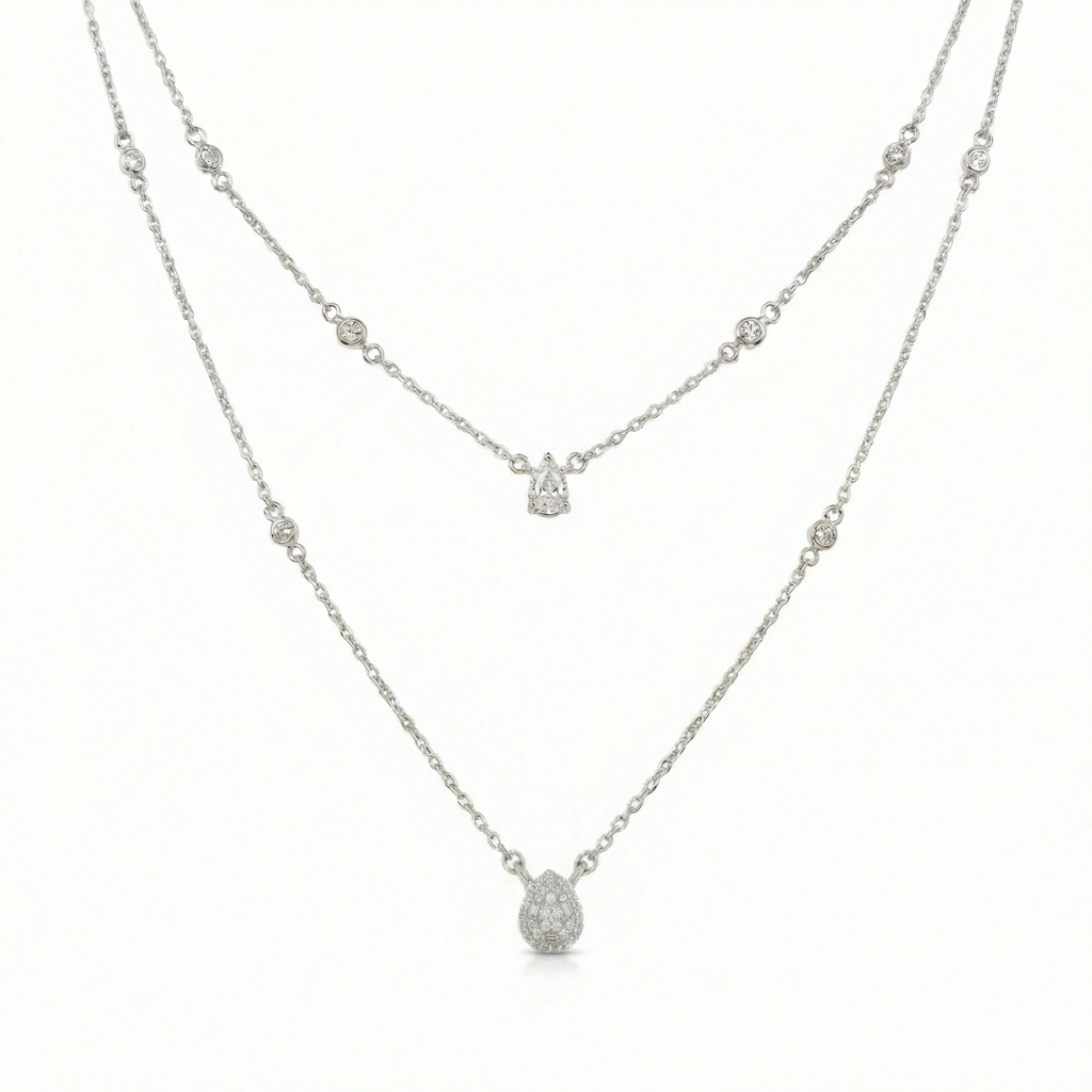 Majestic Teardrop Layered Necklace : NG484A