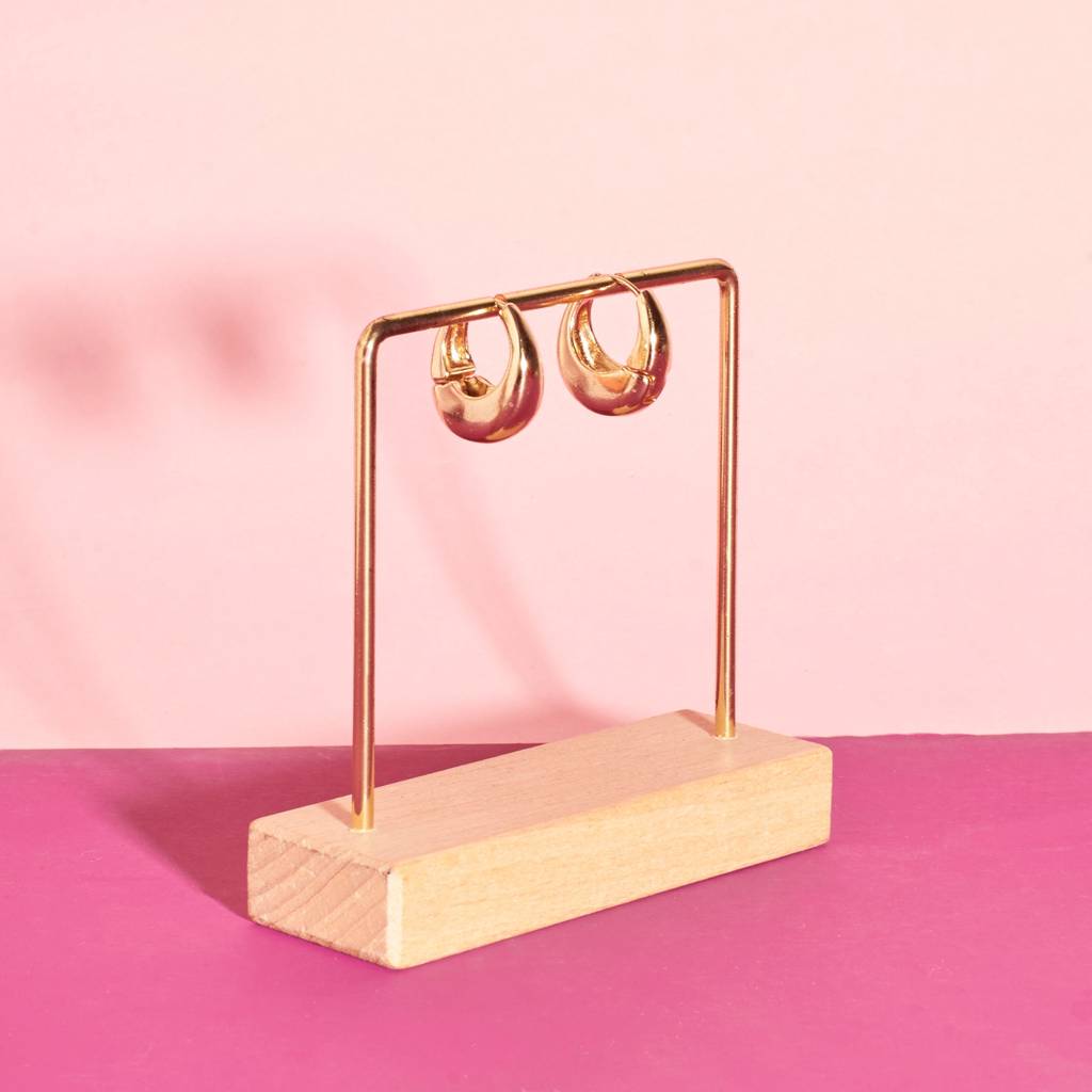 Dazzling Gold Hoop Accents Earring : ES14111-G