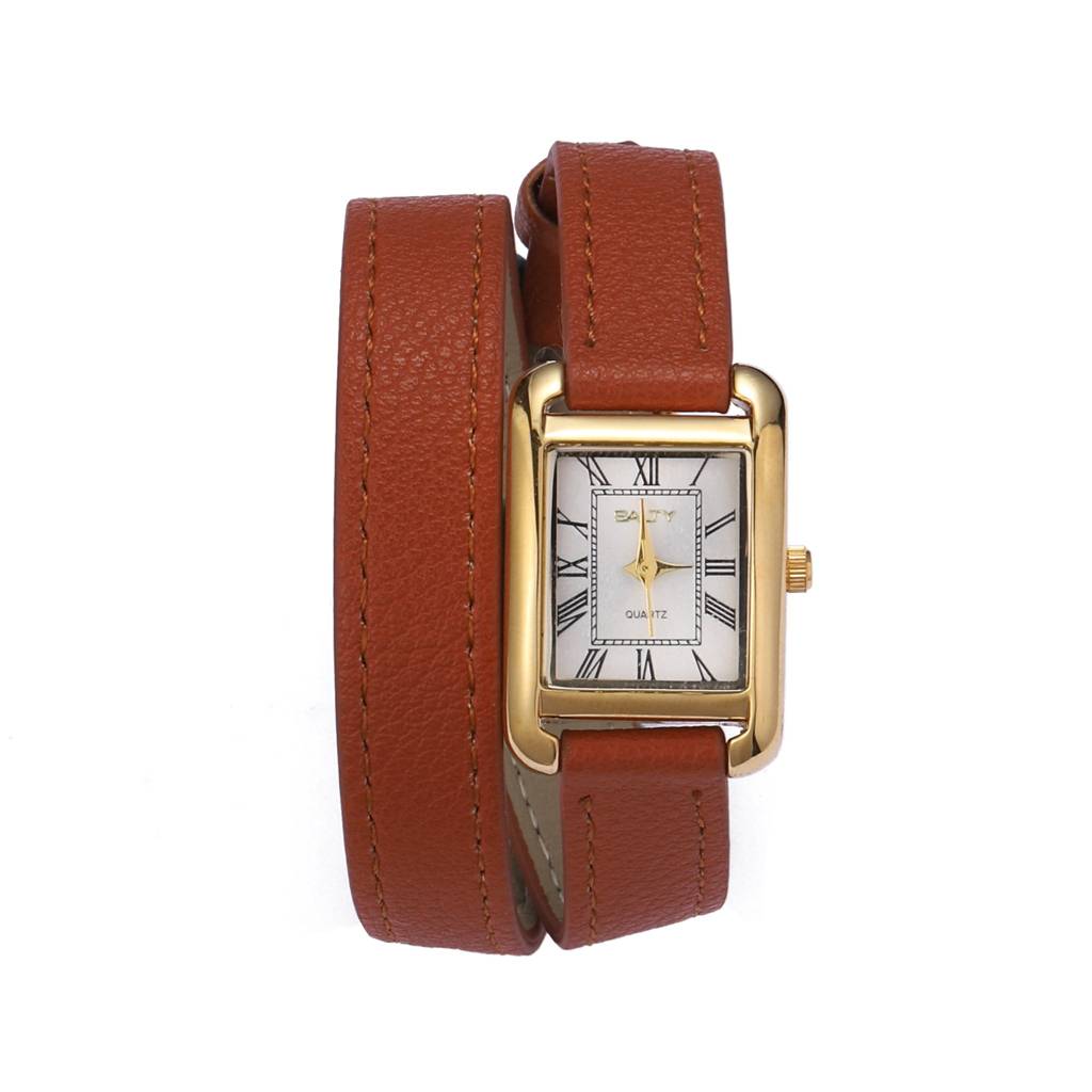 Vintage Muse Leather Strap Wrappable Watch : WT-S-0022-BR-WH