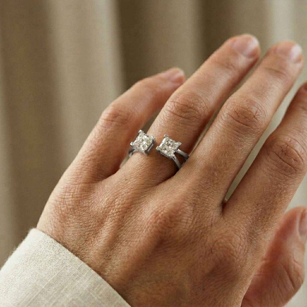 1Ct Moissanite Dual Princess Twist Ring : ZLM10015-10N